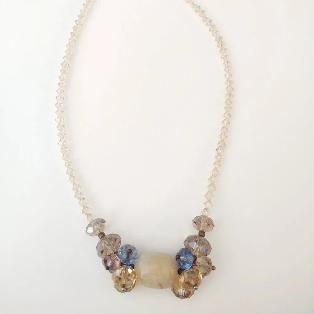 Crystal and stone necklace